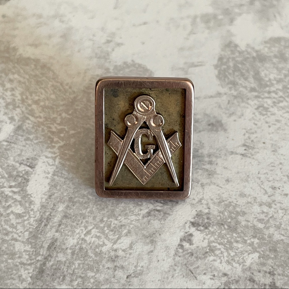 One Antique Masonic Cufflink